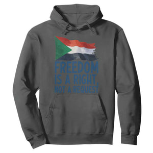 Freedom Is a Right Not a Request Hoodie Sudan Flag Human Rights Supporters TS02 Dark Heather Print Your Wear