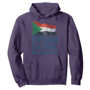 Freedom Is a Right Not a Request Hoodie Sudan Flag Human Rights Supporters TS02 Purple Print Your Wear