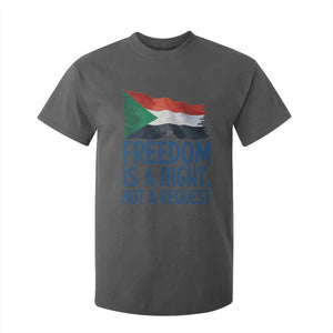 Freedom Is a Right Not a Request T Shirt For Kid Sudan Flag Human Rights Supporters TS02 Dark Heather Print Your Wear