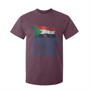 Freedom Is a Right Not a Request T Shirt For Kid Sudan Flag Human Rights Supporters TS02 Maroon Print Your Wear
