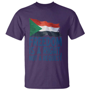 Freedom Is a Right Not a Request T Shirt Sudan Flag Human Rights Supporters TS02 Purple Print Your Wear