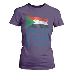 Freedom Is a Right Not a Request T Shirt For Women Sudan Flag Human Rights Supporters TS02 Purple Print Your Wear