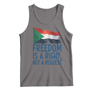 Freedom Is a Right Not a Request Tank Top Sudan Flag Human Rights Supporters TS02 Deep Heather Print Your Wear