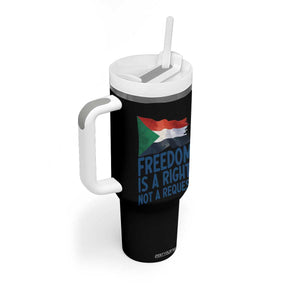 Freedom Is a Right Not a Request Tumbler With Handle Sudan Flag Human Rights Supporters TS02 Print Your Wear