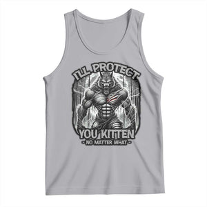 Funny Alpha Wolf Meme Tank Top I'll Protect You Kitten Humorous Cringe TS02 Athletic Heather Print Your Wear