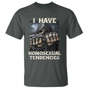 Skeleton Meme T Shirt I Have Homosexual Tendencies Funny Edgy Hard Cringe TS02 Dark Heather Print Your Wear