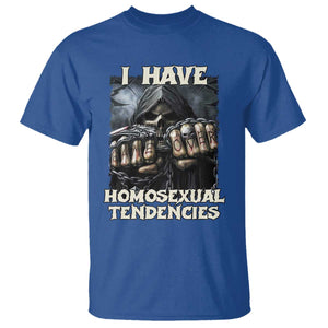 Skeleton Meme T Shirt I Have Homosexual Tendencies Funny Edgy Hard Cringe TS02 Royal Blue Print Your Wear