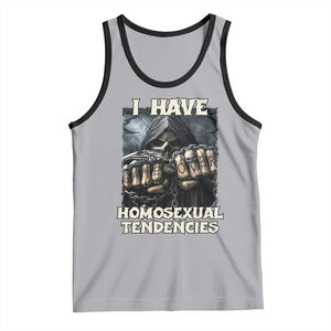 Skeleton Meme Tank Top I Have Homosexual Tendencies Funny Edgy Hard Cringe TS02 Athletic Heather Black Print Your Wear
