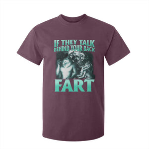 Funny Alpha Wolf Meme T Shirt For Kid If They Talk Behind Your Back Fart Humorous Cringe TS02 Maroon Print Your Wear