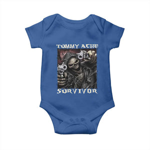 Skeleton Meme Baby Onesie Tummy Ache Survivor Funny Cool Edgy Hard Cringe TS02 Royal Blue Print Your Wear