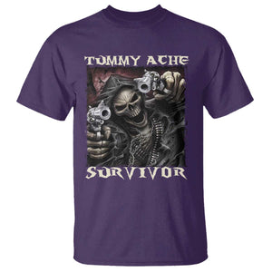 Skeleton Meme T Shirt Tummy Ache Survivor Funny Cool Edgy Hard Cringe TS02 Purple Print Your Wear