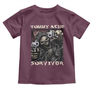 Skeleton Meme Toddler T Shirt Tummy Ache Survivor Funny Cool Edgy Hard Cringe TS02 Maroon Print Your Wear