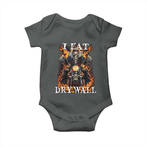 Funny Cringe Hard Skeleton Meme Baby Onesie I Eat Drywall TS02 Dark Heather Print Your Wear