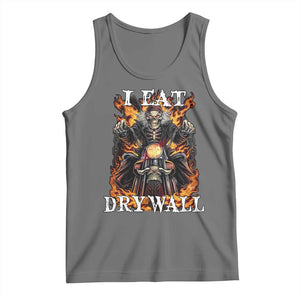 Funny Cringe Hard Skeleton Meme Tank Top I Eat Drywall TS02 Black Heather Print Your Wear