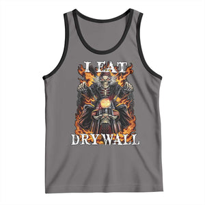 Funny Cringe Hard Skeleton Meme Tank Top I Eat Drywall TS02 Deep Heather Black Print Your Wear