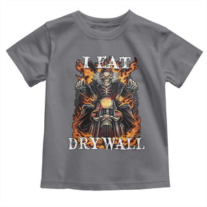 Funny Cringe Hard Skeleton Meme Toddler T Shirt I Eat Drywall TS02 Charcoal Print Your Wear