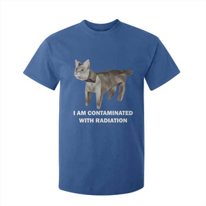 Funny Cat Meme T Shirt For Kid I Am Contaminated With Radiation Humorous Oddly Specific TS02 Royal Blue Print Your Wear