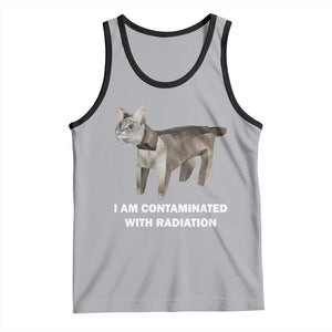 Funny Cat Meme Tank Top I Am Contaminated With Radiation Humorous Oddly Specific TS02 Athletic Heather Black Print Your Wear