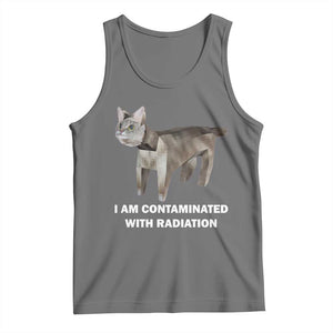 Funny Cat Meme Tank Top I Am Contaminated With Radiation Humorous Oddly Specific TS02 Black Heather Print Your Wear