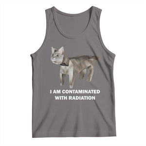 Funny Cat Meme Tank Top I Am Contaminated With Radiation Humorous Oddly Specific TS02 Deep Heather Print Your Wear