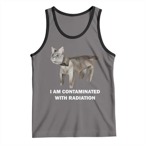 Funny Cat Meme Tank Top I Am Contaminated With Radiation Humorous Oddly Specific TS02 Deep Heather Black Print Your Wear
