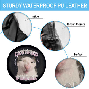 Funny Cat Meme Spare Tire Cover Certified Freak Eat Cement Cursed Cat TS02 Print Your Wear