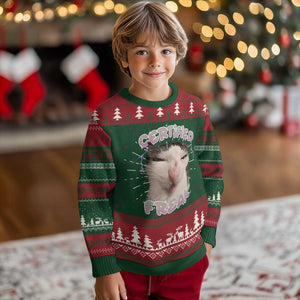 Funny Cat Meme Ugly Christmas Sweater Certified Freak Eat Cement Cursed Cat TS02 Christmas Print Your Wear