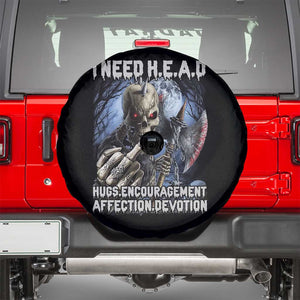 Funny Cringe Hard Skeleton Meme Spare Tire Cover I Need HEAD Hugs Encouragement Affection Devotion Middle Finger Edgy Hard Cringe TS02 Black Print Your Wear