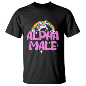 Funny Sarcastic Alpha Male T Shirt Unicorn Sarcastic Ironic Weird Y2K Humor TS02 Black Print Your Wear