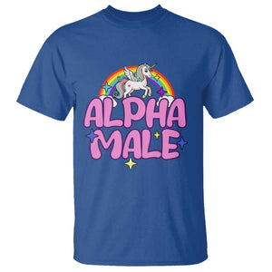 Funny Sarcastic Alpha Male T Shirt Unicorn Sarcastic Ironic Weird Y2K Humor TS02 Royal Blue Print Your Wear