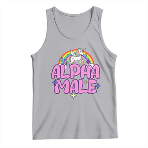 Funny Sarcastic Alpha Male Tank Top Unicorn Sarcastic Ironic Weird Y2K Humor TS02 Athletic Heather Print Your Wear