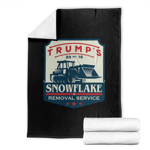 Trump Snowflake Removal Service Throw Blanket Funny Sarcastic Politics TS02 Black Print Your Wear