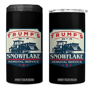 Trump Snowflake Removal Service 4 in 1 Can Cooler Tumbler Funny Sarcastic Politics TS02 One Size: 16 oz Black Print Your Wear