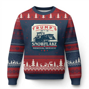 Trump Snowflake Removal Service Ugly Christmas Sweater Funny Sarcastic Politics TS02 Navy Red Print Your Wear