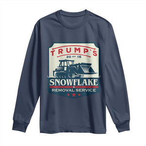 Trump Snowflake Removal Service Long Sleeve Shirt Funny Sarcastic Politics TS02 Navy Print Your Wear