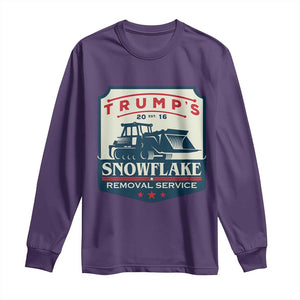 Trump Snowflake Removal Service Long Sleeve Shirt Funny Sarcastic Politics TS02 Purple Print Your Wear