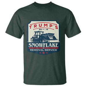 Trump Snowflake Removal Service T Shirt Funny Sarcastic Politics TS02 Dark Forest Green Print Your Wear