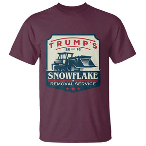 Trump Snowflake Removal Service T Shirt Funny Sarcastic Politics TS02 Maroon Print Your Wear