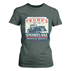 Trump Snowflake Removal Service T Shirt For Women Funny Sarcastic Politics TS02 Dark Forest Green Print Your Wear