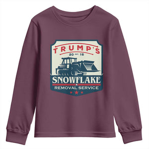 Trump Snowflake Removal Service Youth Sweatshirt Funny Sarcastic Politics TS02 Maroon Print Your Wear