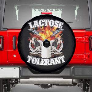 Funny Lactose Tolerant Spare Tire Cover Retro Pro-Dairy Ironic Cringe Meme TS02 Black Print Your Wear
