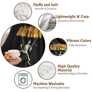 Autism Skeleton Throw Blanket Funny Oddly Specific Dank Meme TS02 Print Your Wear