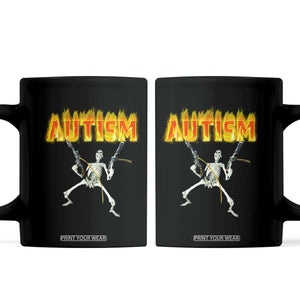 Autism Skeleton Coffee Mug Funny Oddly Specific Dank Meme TS02 Black Print Your Wear