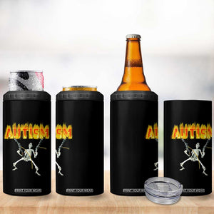 Autism Skeleton 4 in 1 Can Cooler Tumbler Funny Oddly Specific Dank Meme TS02 Print Your Wear