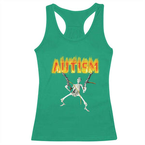 Autism Skeleton Racerback Tank Top Funny Oddly Specific Dank Meme TS02 Irish Green Print Your Wear
