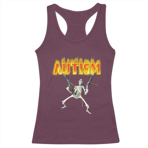 Autism Skeleton Racerback Tank Top Funny Oddly Specific Dank Meme TS02 Maroon Print Your Wear