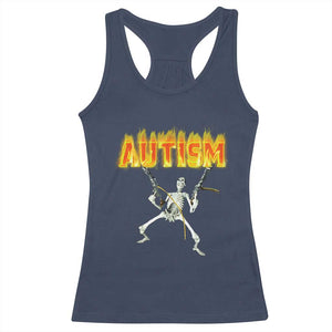 Autism Skeleton Racerback Tank Top Funny Oddly Specific Dank Meme TS02 Navy Print Your Wear