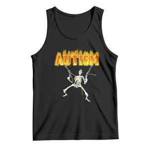 Autism Skeleton Tank Top Funny Oddly Specific Dank Meme TS02 Black Print Your Wear