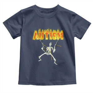 Autism Skeleton Toddler T Shirt Funny Oddly Specific Dank Meme TS02 Navy Print Your Wear