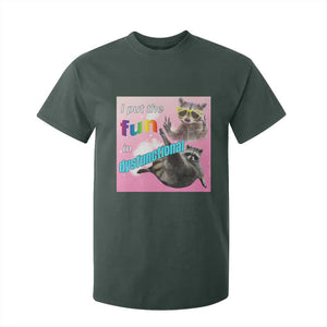 Funny Raccoon Meme T Shirt For Kid I Put The Fun In Dysfunctional TS02 Dark Forest Green Print Your Wear